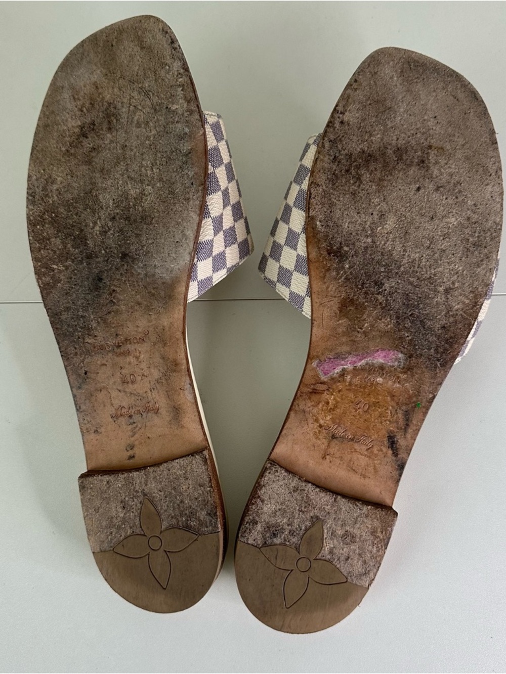 LOUIS VUITTON LV Frame Flat Mule in Azur SZ EUR 40 US 10 - Picture 7 of 10